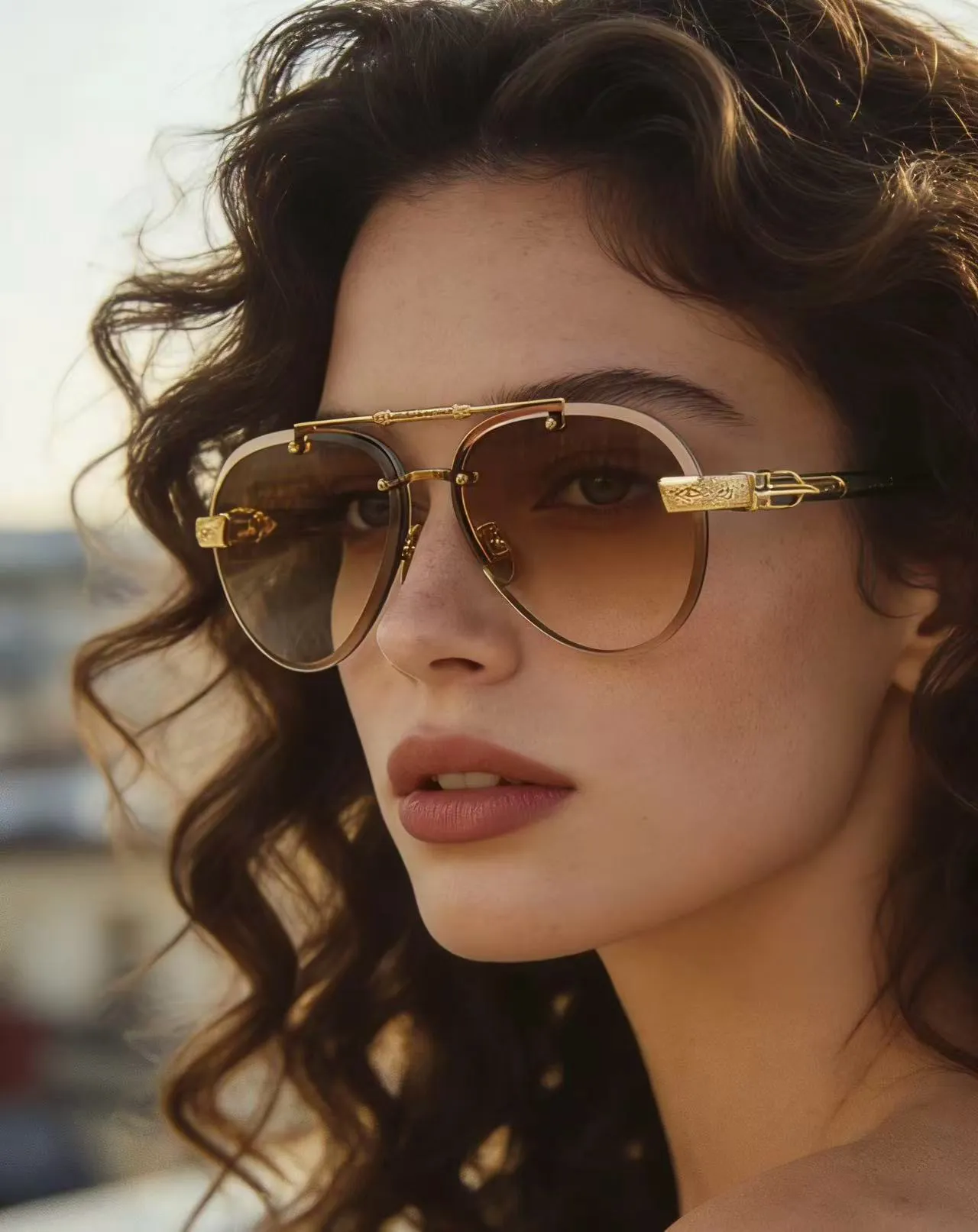 Black Silver Aviator Metal Frame Sunglasses 9