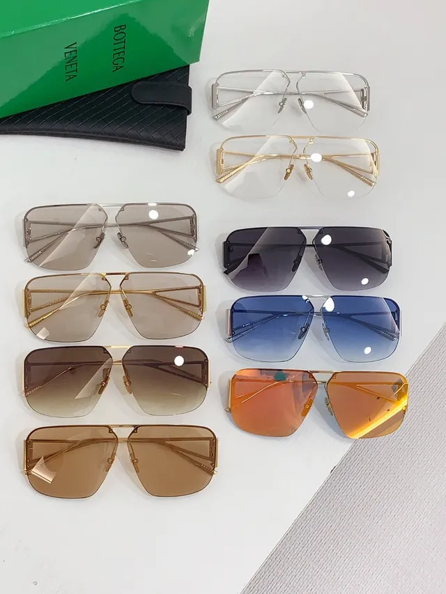 Black Silver Oversized Shield Silhouette Gradient Brown Lenses Sunglasses 2