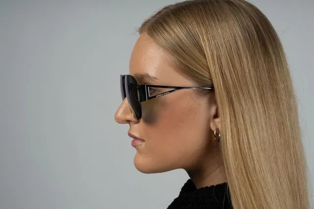 Black Silver Oversized Shield Silhouette Gradient Brown Lenses Sunglasses 8