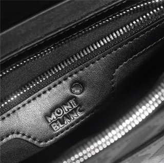Black Silver Woven-Textured Leather Flap-Over Closure Clutch 2