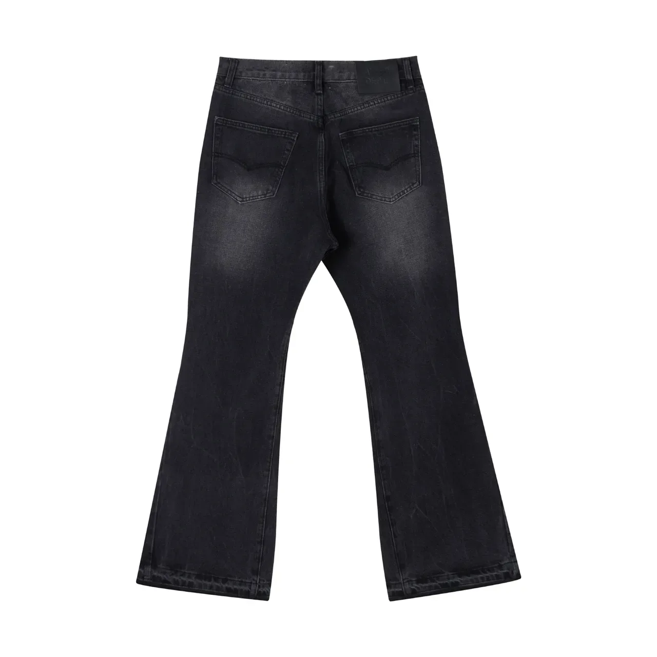 Black Speckled Flared-Leg Denim Jeans 3