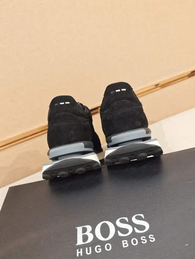 Black Suede and Mesh Low-Top Lifestyle Sneaker 4