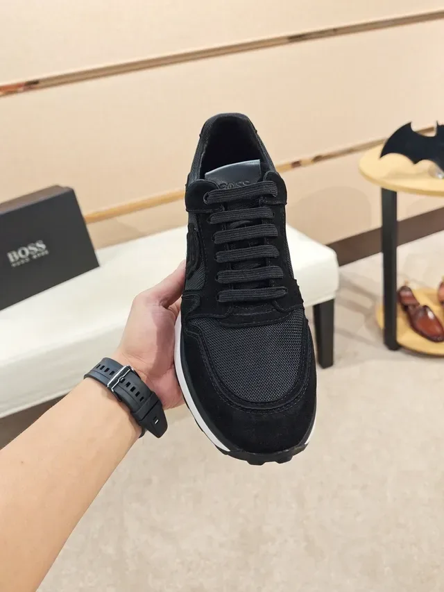 Black Suede and Mesh Low-Top Lifestyle Sneaker 6