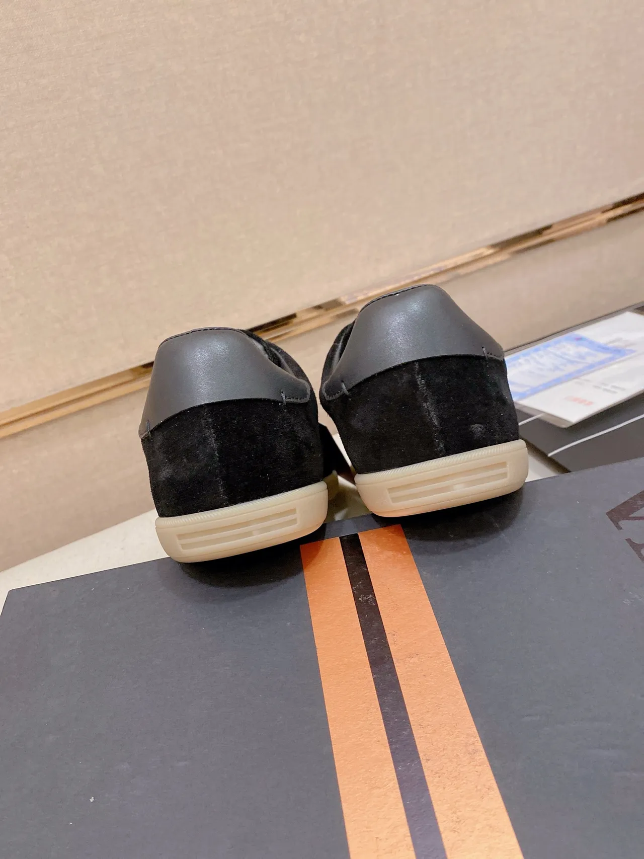 Black Suede Low-Top Lifestyle Sneaker 3