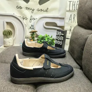Black T-Strap Perforated Mary Jane Shoes