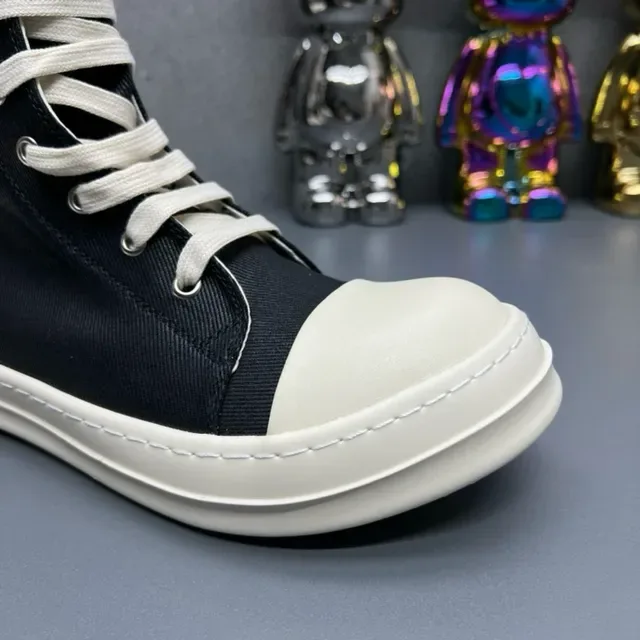 Black White High-Top Canvas Upper Lifestyle Sneakers 2