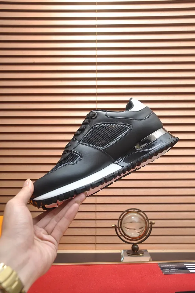 Black White Leather-Mesh Upper Transparent Heel Air Unit Sneakers 5