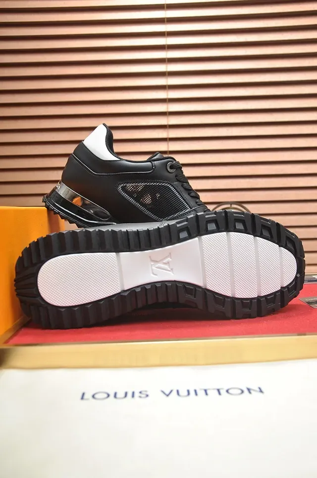 Black White Leather-Mesh Upper Transparent Heel Air Unit Sneakers 6