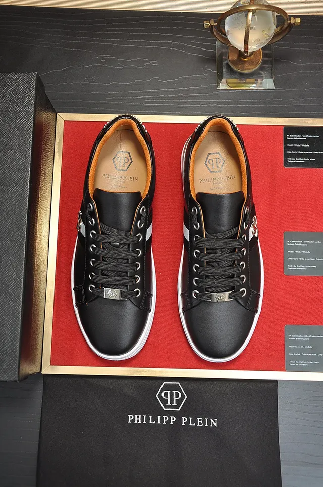 Black White Leather Upper Cupsole Sneakers 9