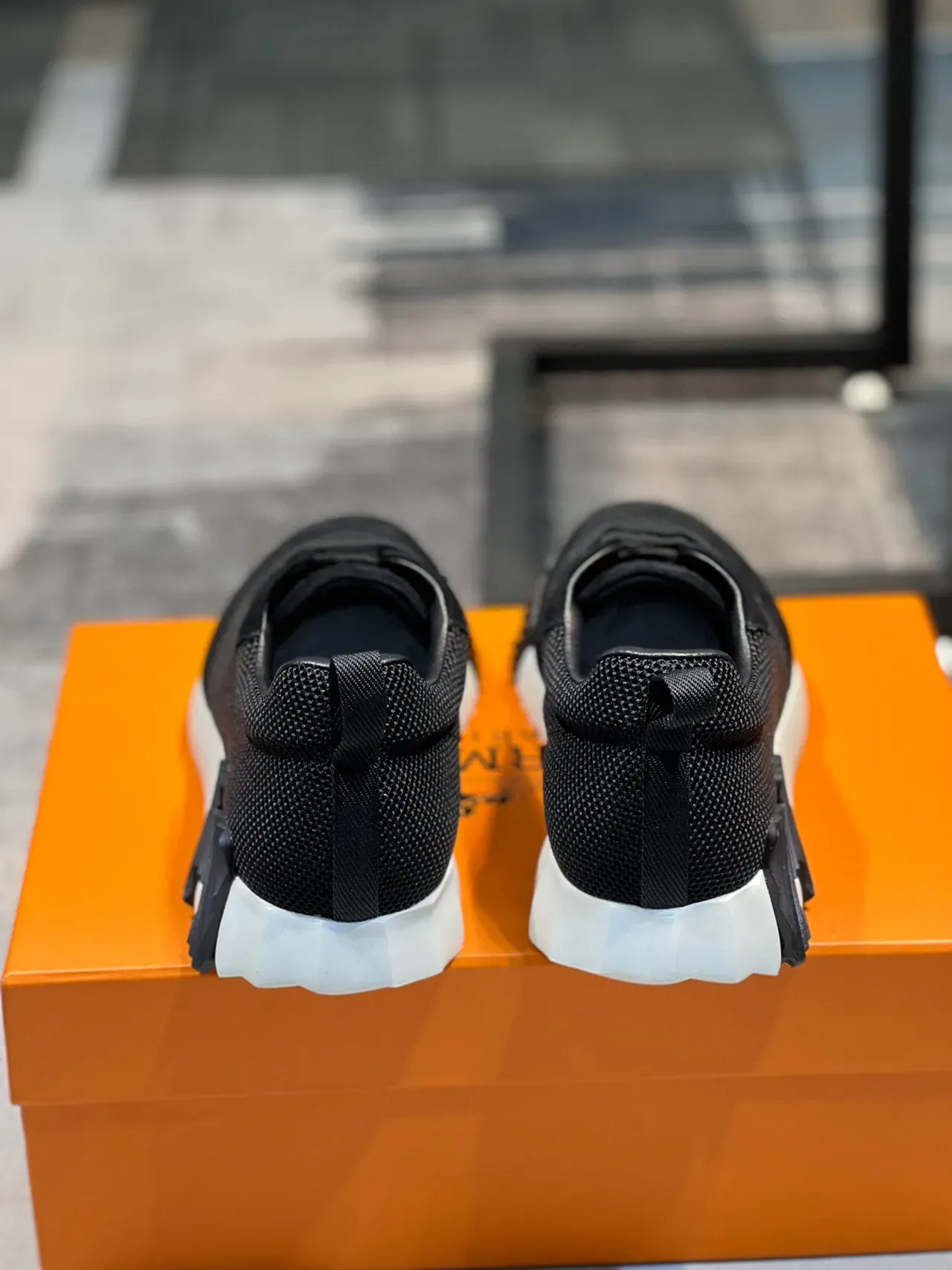 Black White Mesh And Suede Upper Sculpted Ridged Midsole Sneakers 2