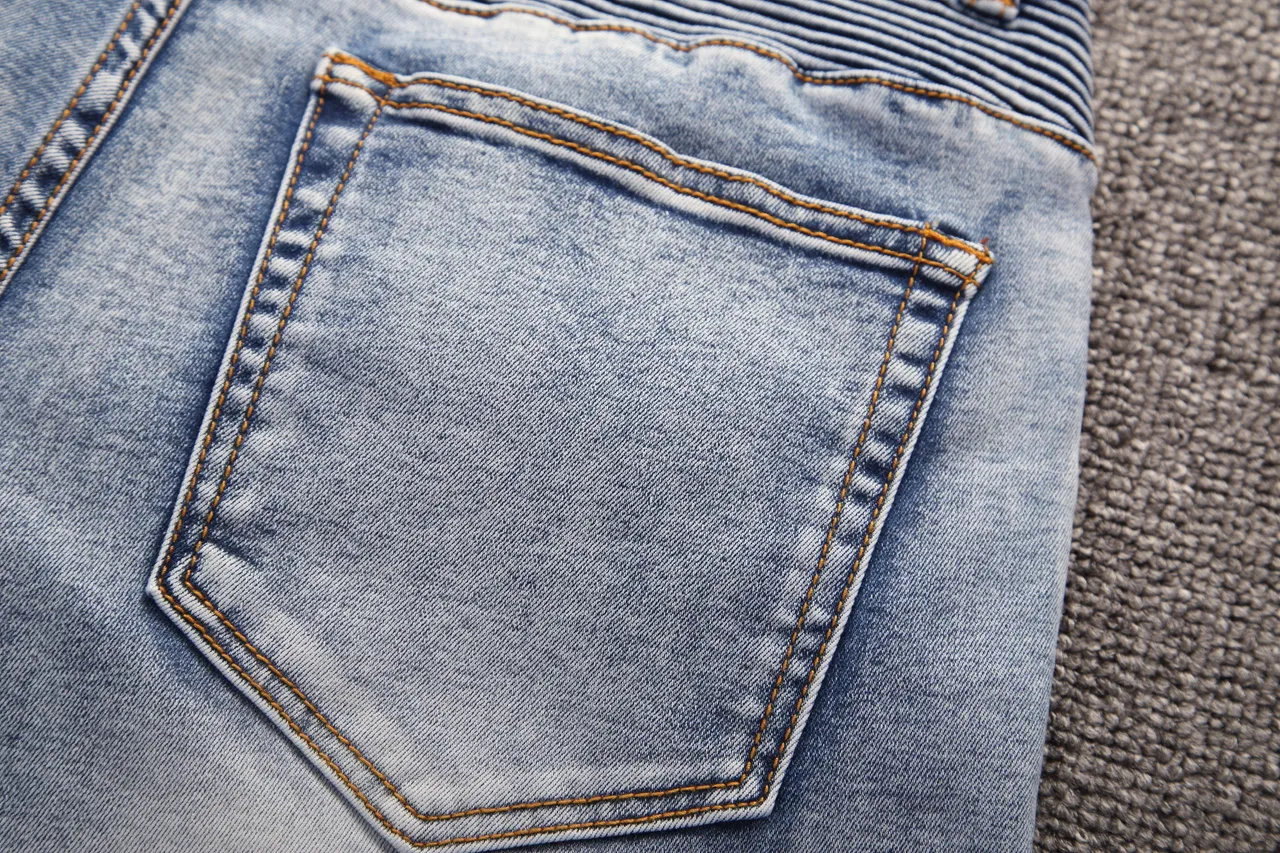 Blue Black Distressed Medium-Wash Denim Zippered Thigh Pockets Shorts 2
