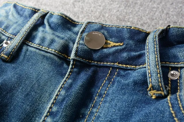 Blue Red Distressed Ripped Jeans 10