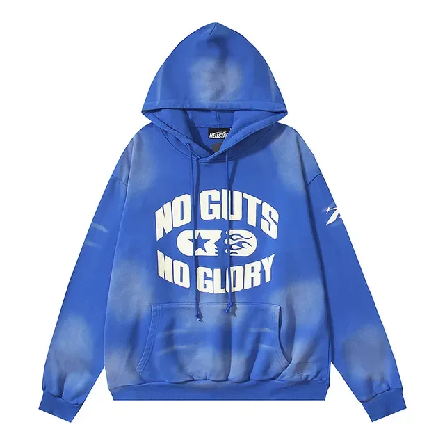 Blue Tie-Dye Graphic Print Oversized Hoodie 2