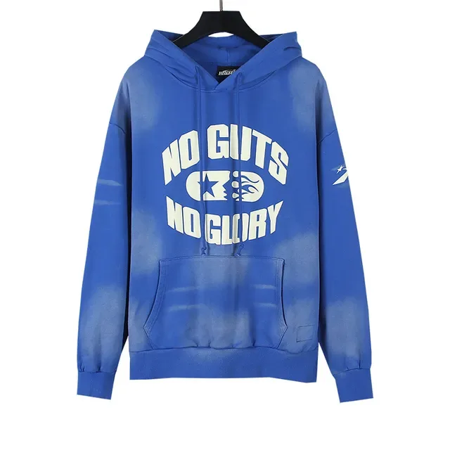 Blue Tie-Dye Graphic Print Oversized Hoodie 5