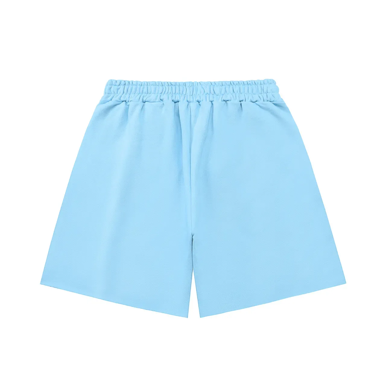 Blue White Light Elastic Waistband Shorts 2