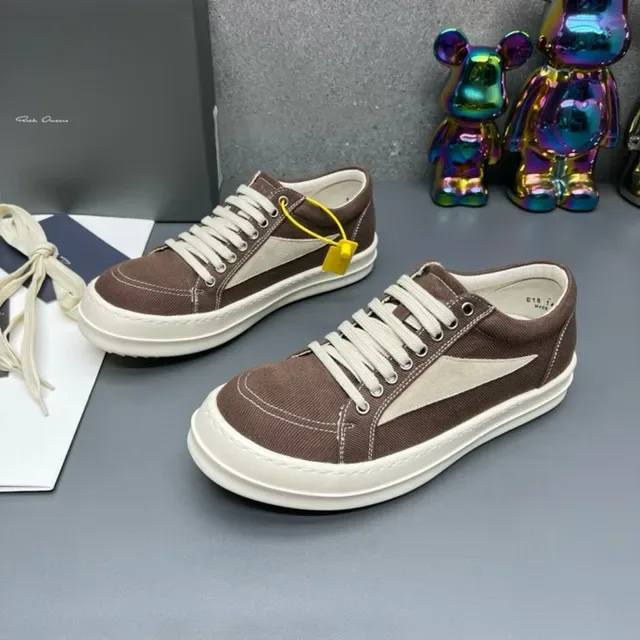 Brown and Beige Canvas Low-Top Lifestyle Sneakers 5