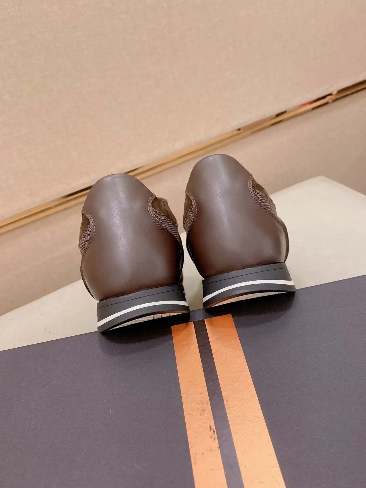 Brown and Gray Mixed Suede Mesh Low-Top Lifestyle Sneaker 8