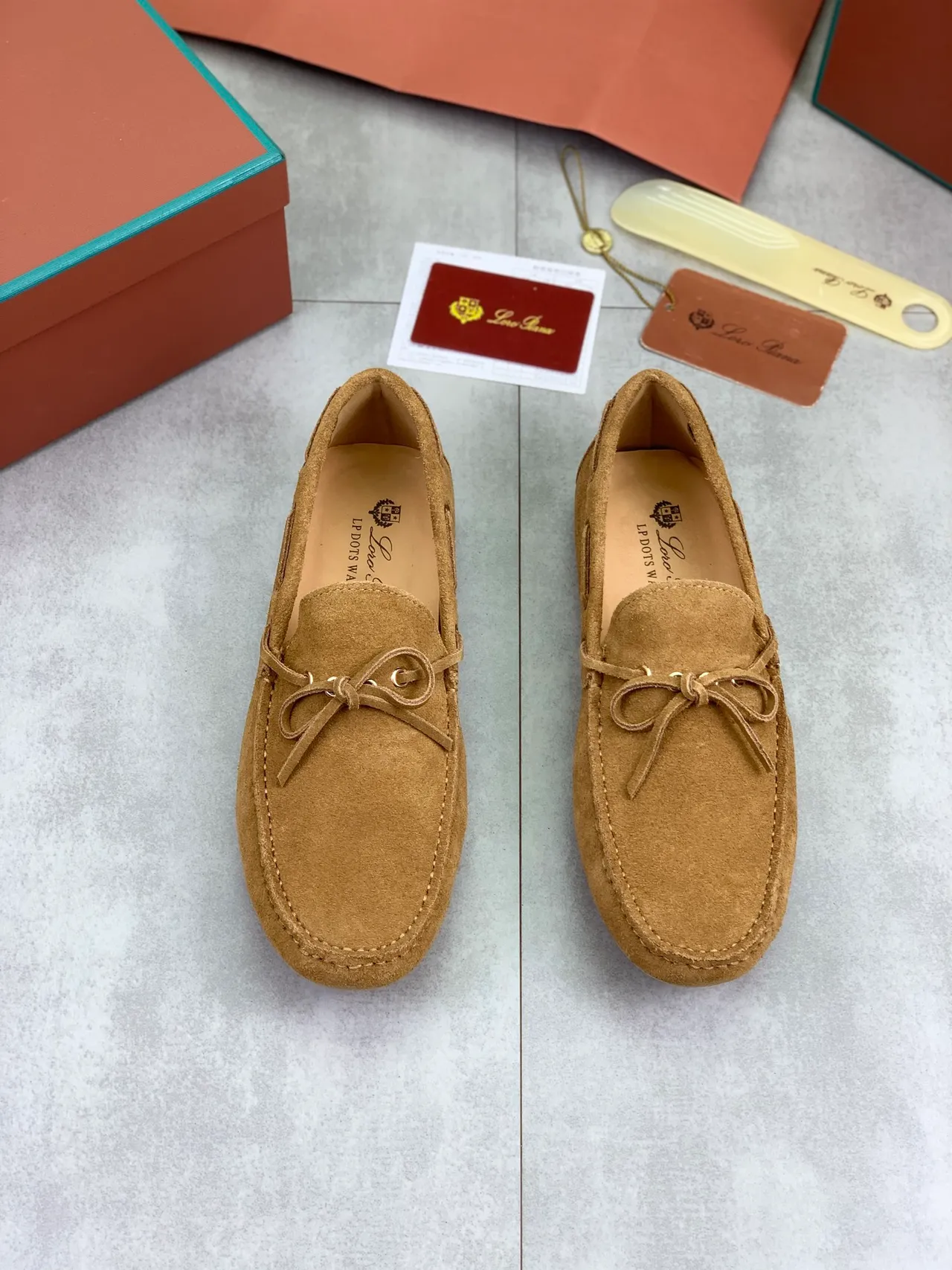 Brown Beige Suede Upper Moc-Toe Stitching Boat Shoes 4