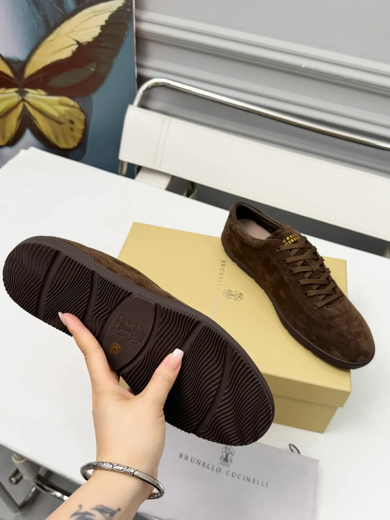 Brunello Cucinelli Brown Suede Lace-Up Casual Shoes 2