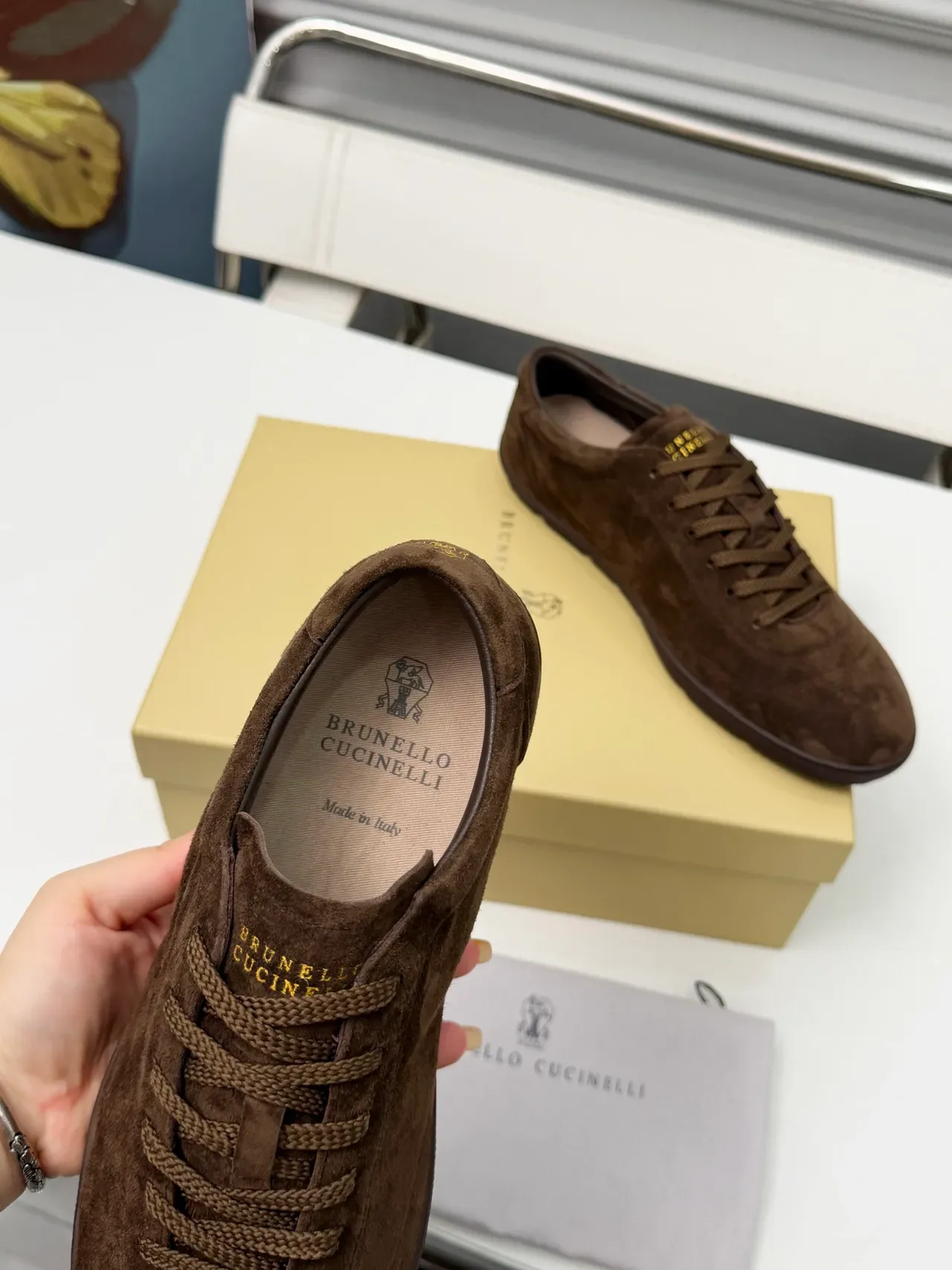 Brunello Cucinelli Brown Suede Lace-Up Casual Shoes 3