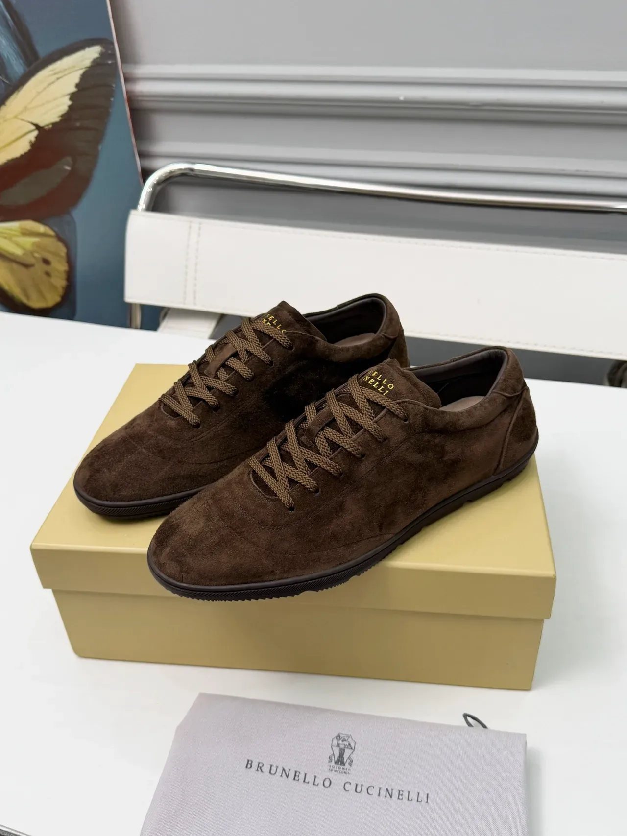 Brunello Cucinelli Brown Suede Lace-Up Casual Shoes 5