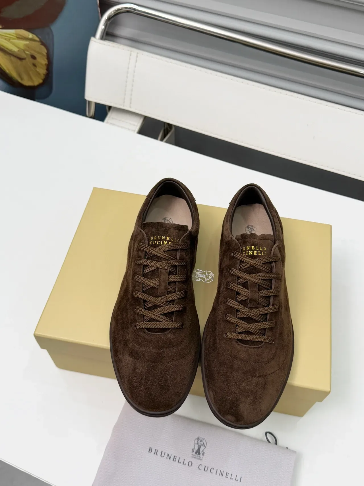 Brunello Cucinelli Brown Suede Lace-Up Casual Shoes 6