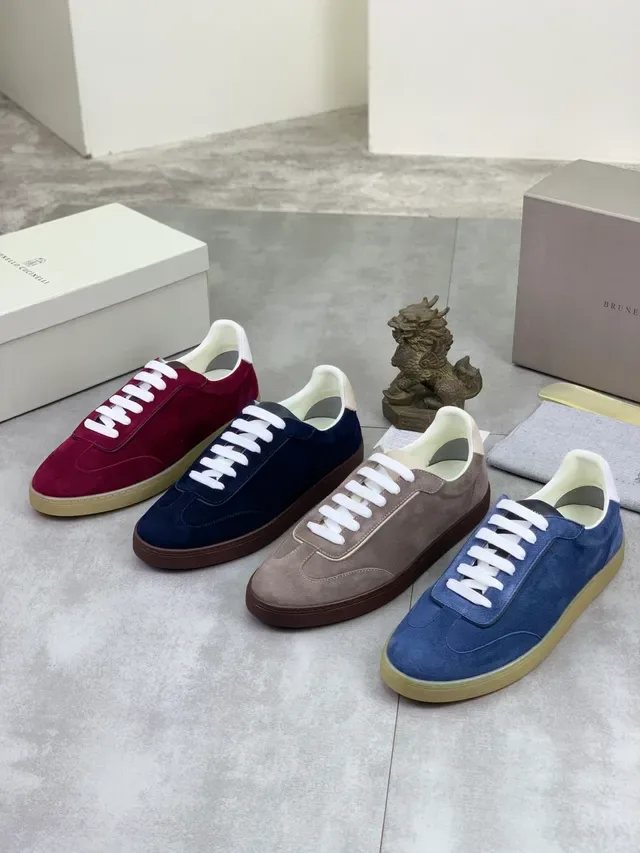 Brunello Cucinelli Burgundy Suede Lifestyle Sneaker 2