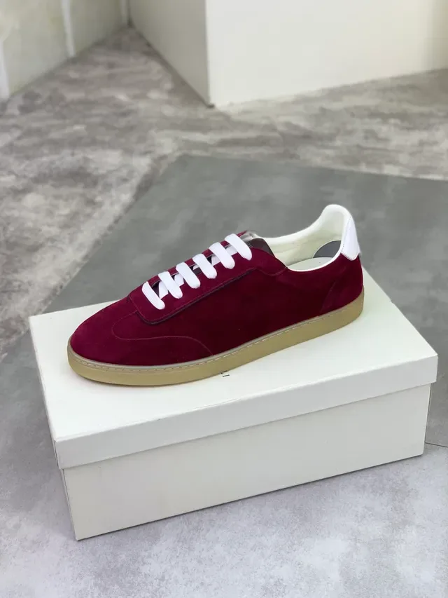 Brunello Cucinelli Burgundy Suede Lifestyle Sneaker 5