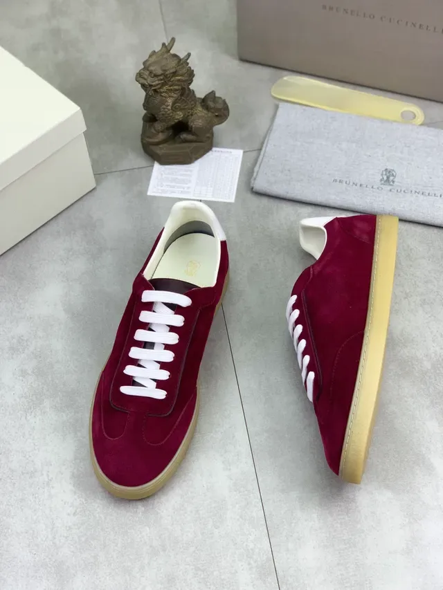 Brunello Cucinelli Burgundy Suede Lifestyle Sneaker 6