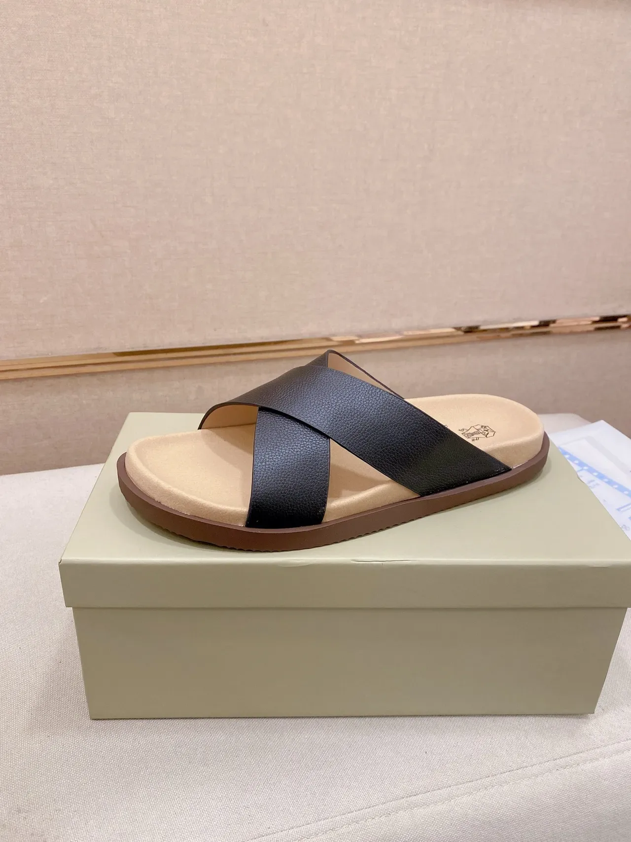 Brunello Cucinelli Crisscross Strap Flat Slide Casual Sandals 20