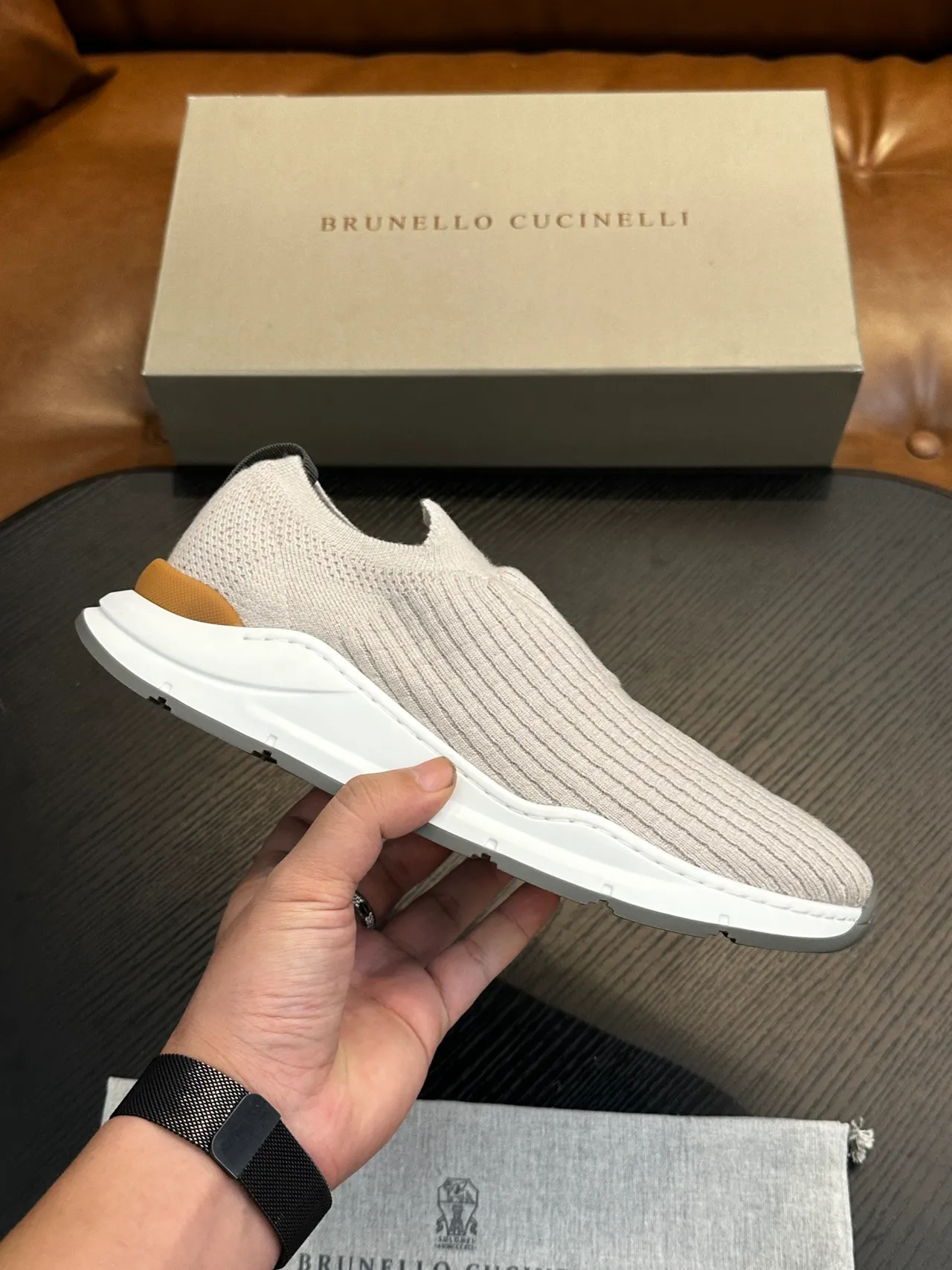 Brunello Cucinelli Ribbed Knit Slip-On Loafer 2