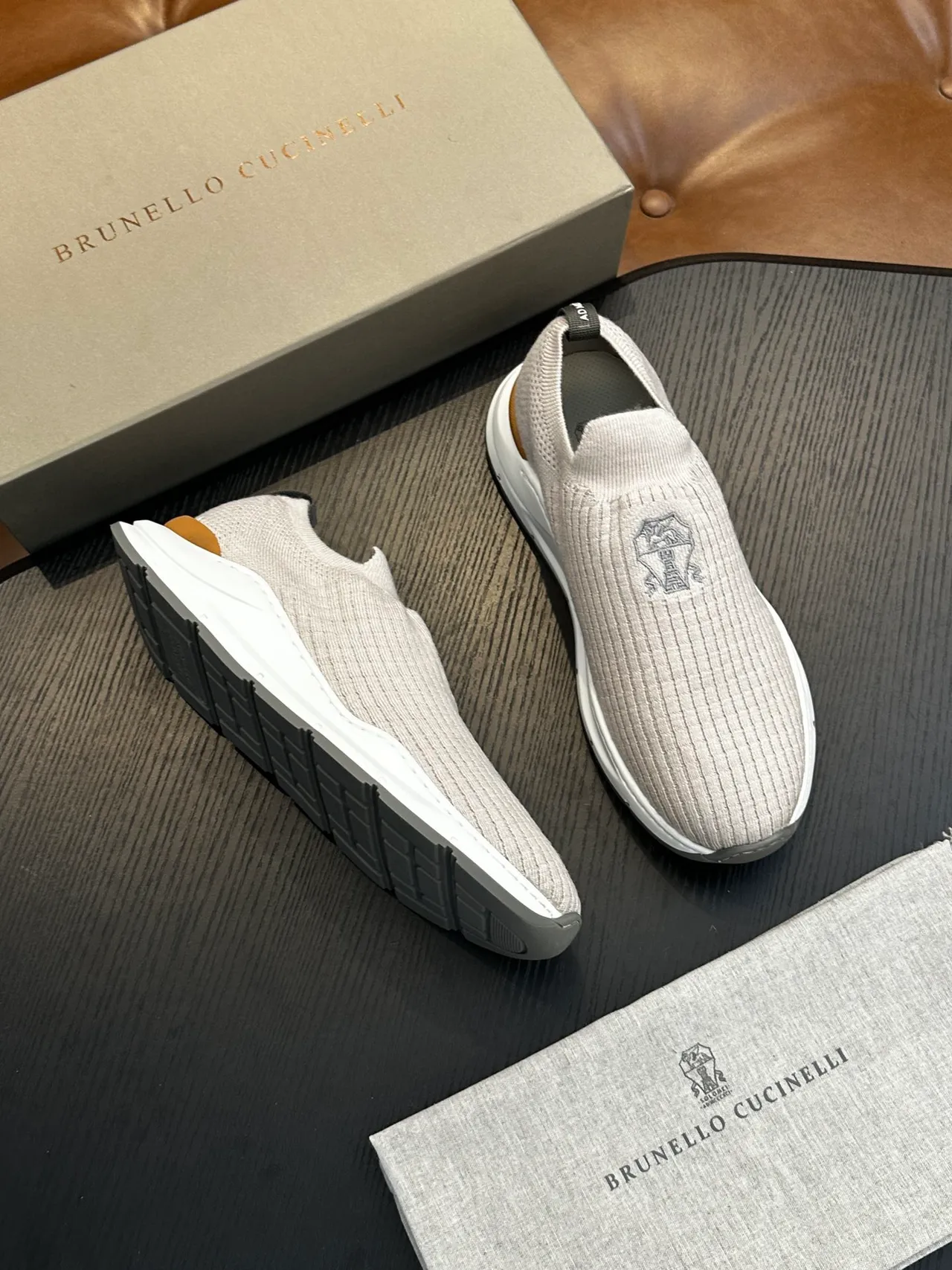 Brunello Cucinelli Ribbed Knit Slip-On Loafer 4