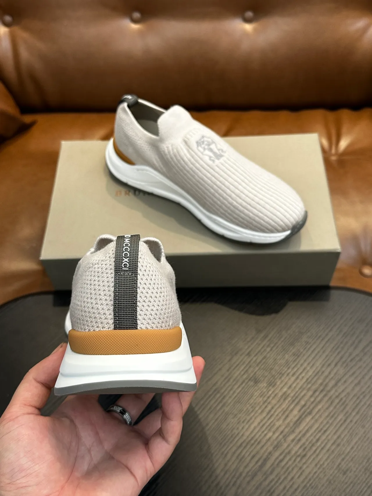 Brunello Cucinelli Ribbed Knit Slip-On Loafer 8