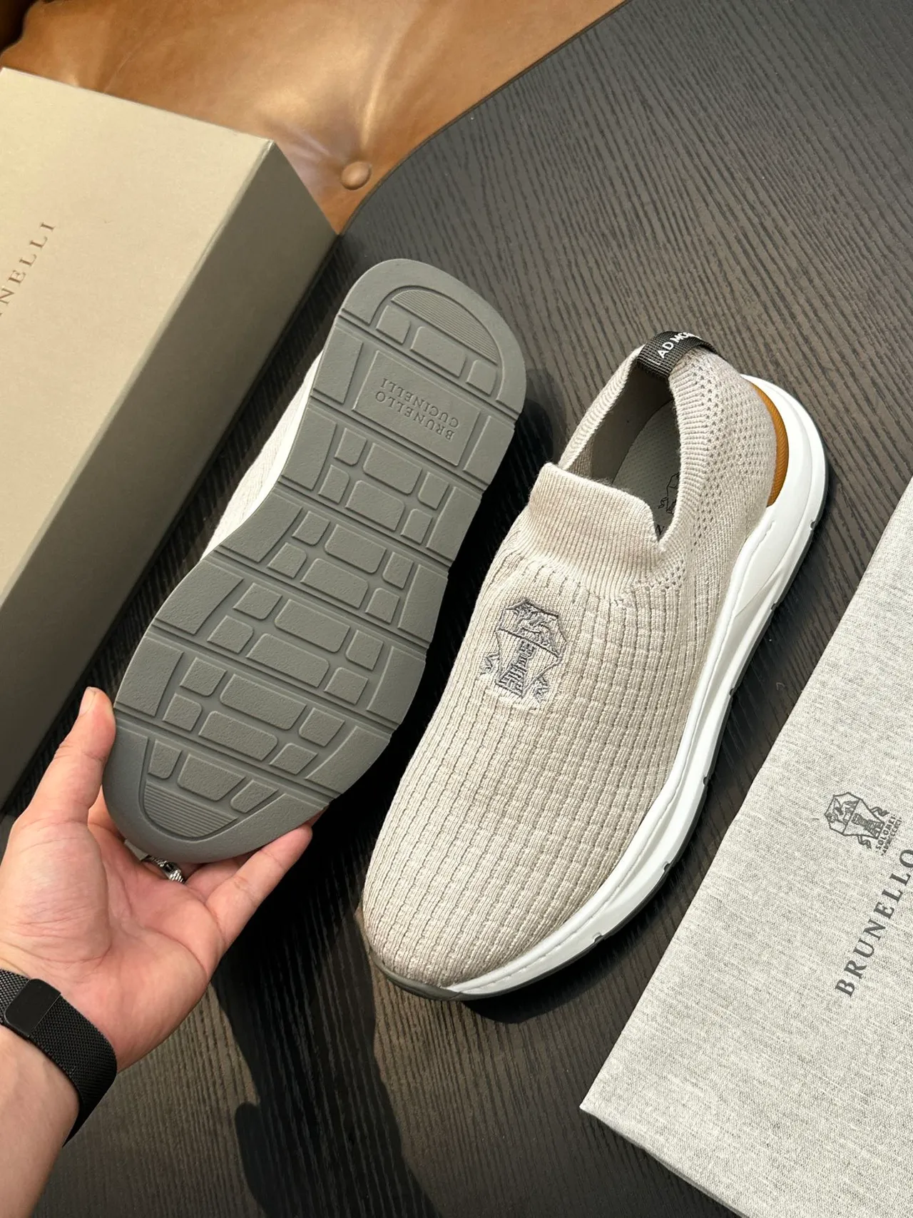 Brunello Cucinelli Ribbed Knit Slip-On Loafer 9