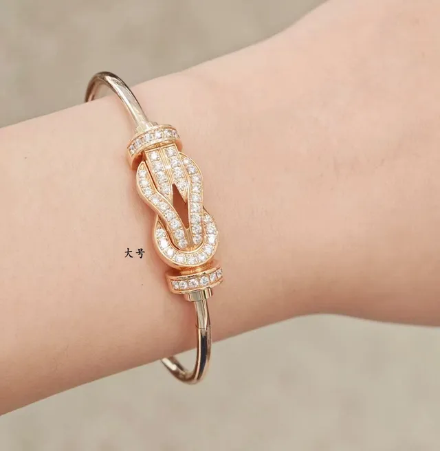 Buckle-Motif Pave-Set Rigid Bangle Bracelets 9