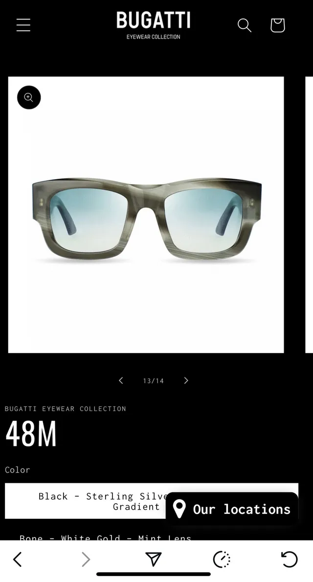 Bugatti 48M Matte Black Gradient Brown Sunglasses 2