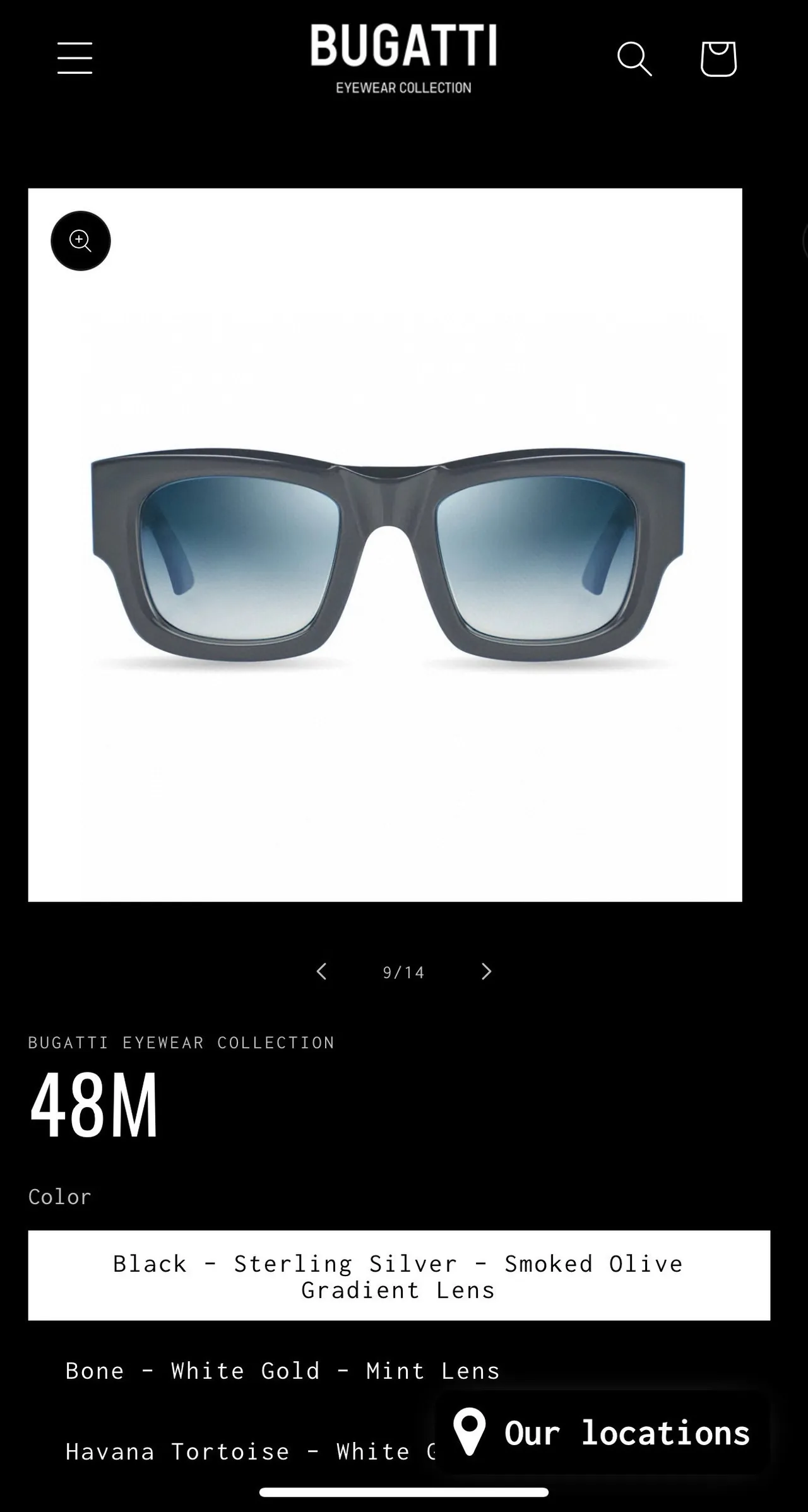Bugatti 48M Matte Black Gradient Brown Sunglasses 6