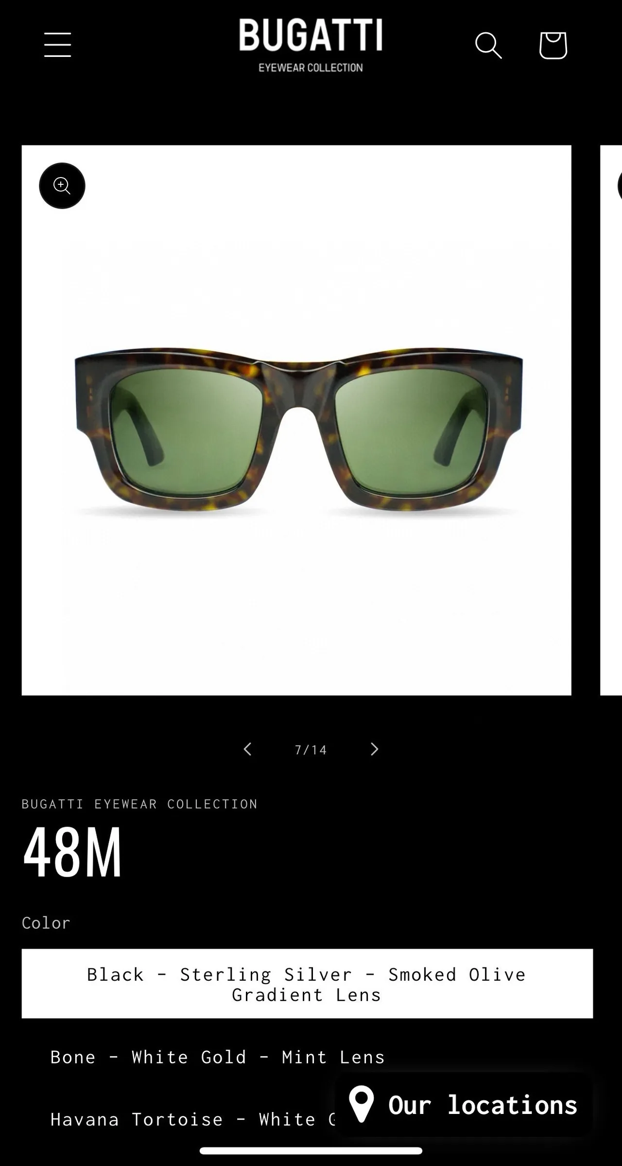 Bugatti 48M Matte Black Gradient Brown Sunglasses 7