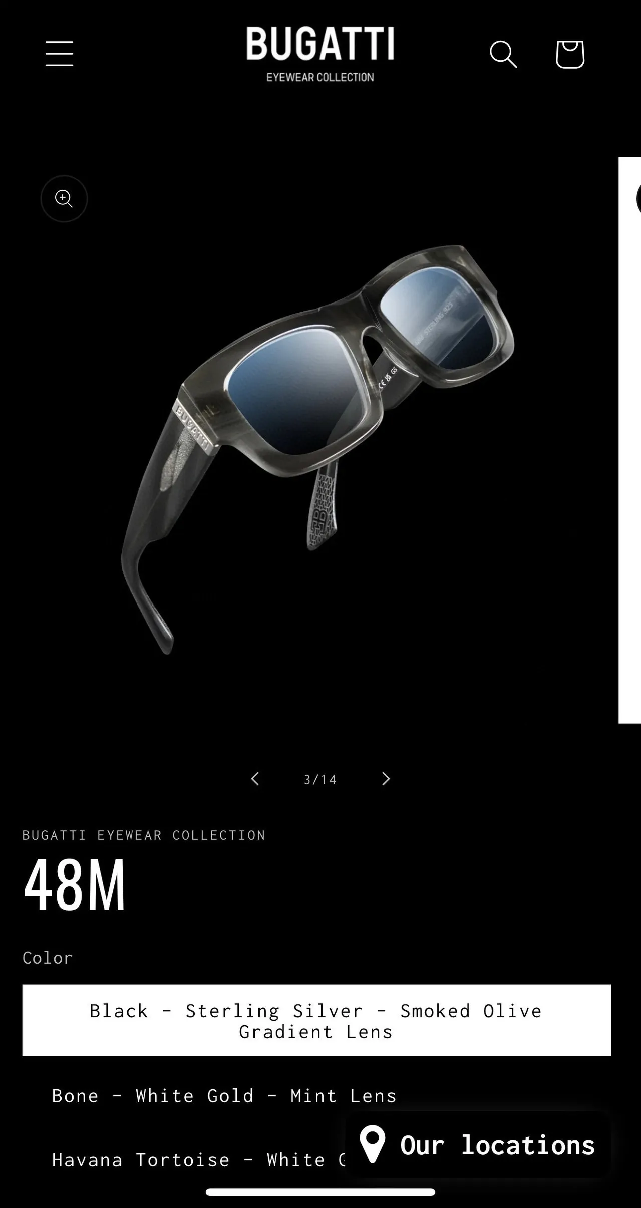 Bugatti 48M Matte Black Gradient Brown Sunglasses 8