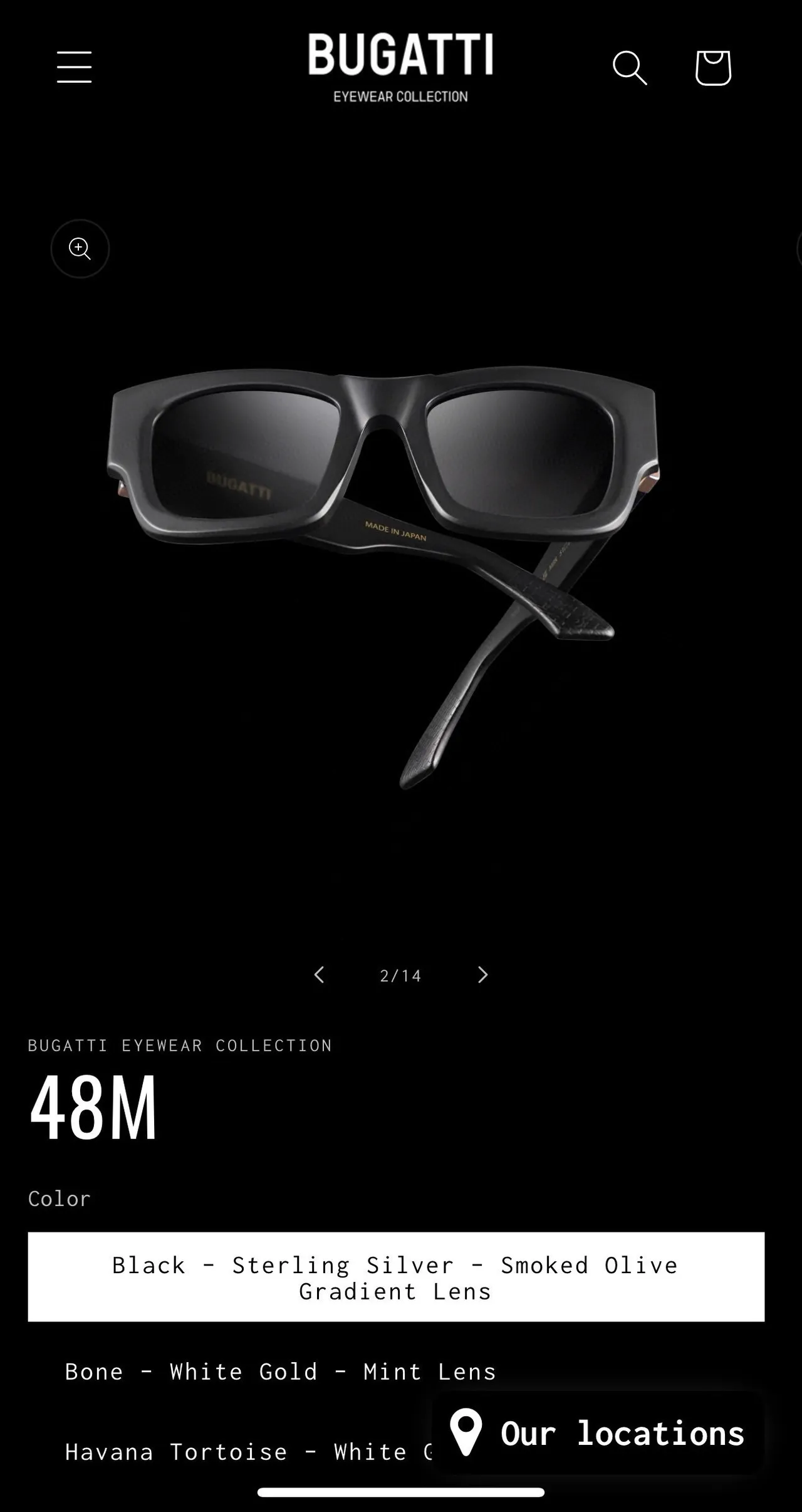 Bugatti 48M Matte Black Gradient Brown Sunglasses 9