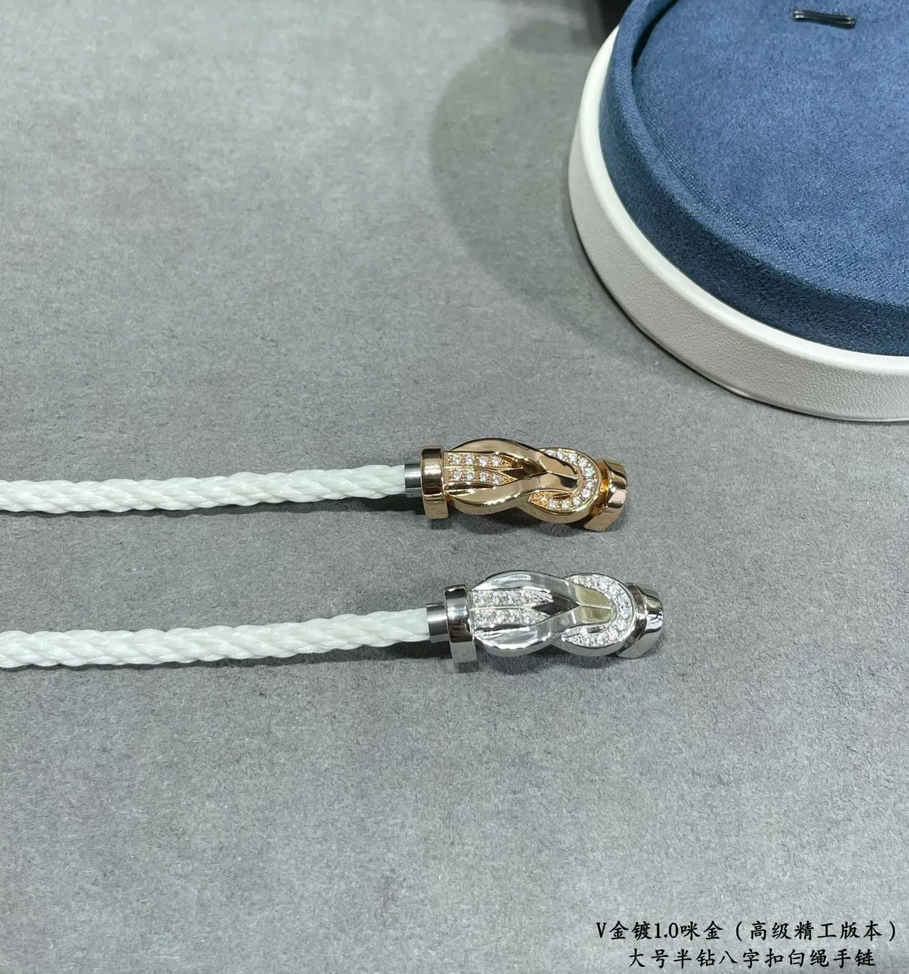 Crystal-Embellished Knot Clasp Braided Cord Bracelets 3