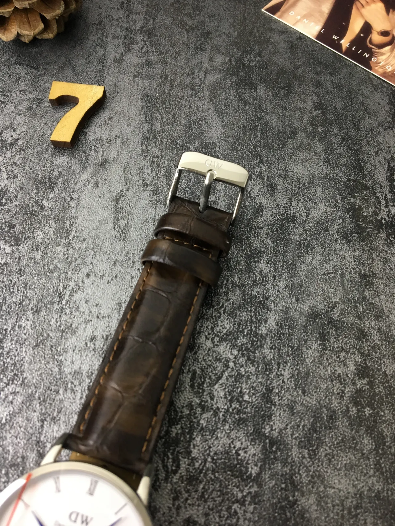 Daniel Wellington Classic White Dial Brown Leather Strap Quartz Watch 3