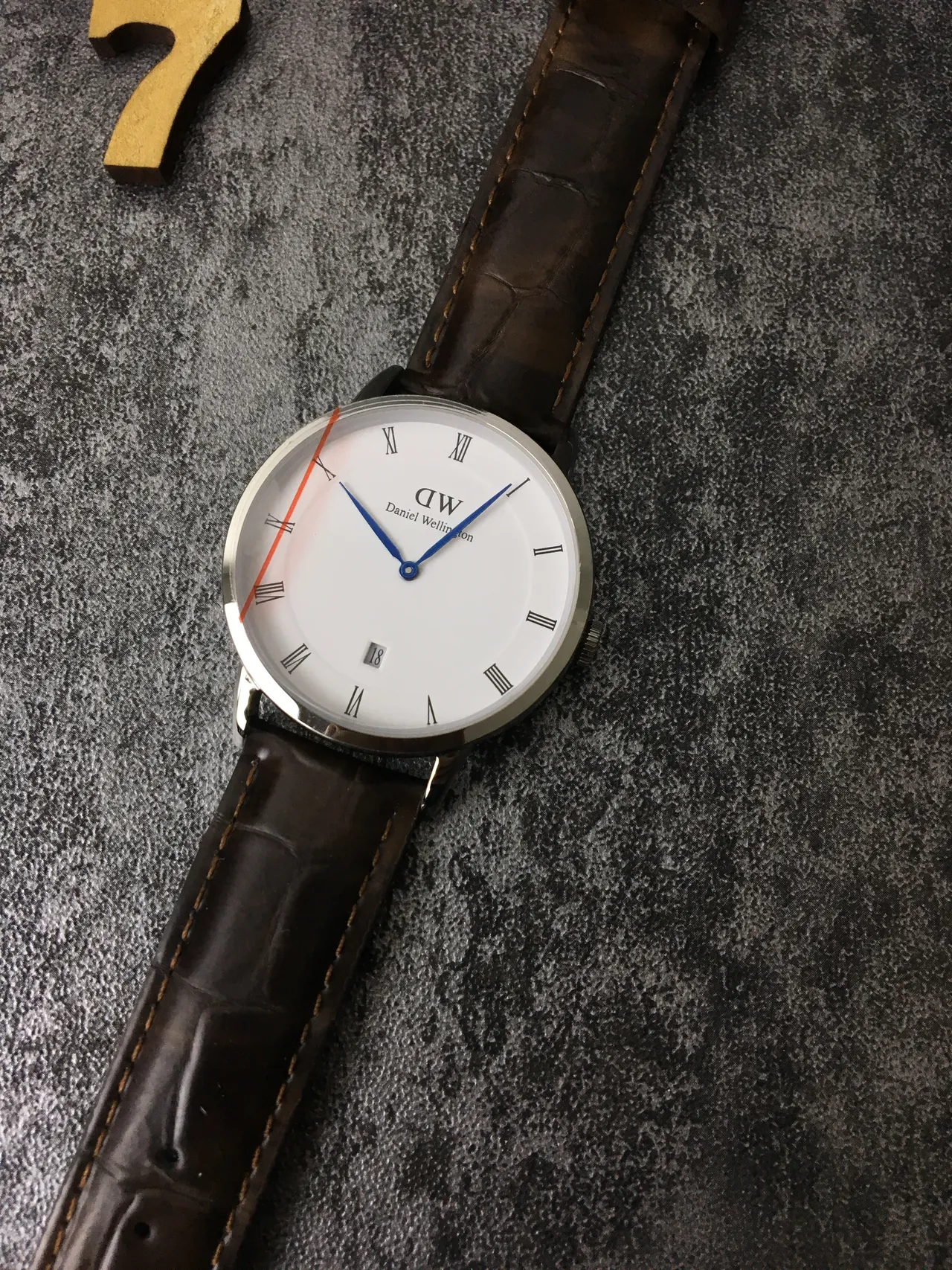 Daniel Wellington Classic White Dial Brown Leather Strap Quartz Watch 5