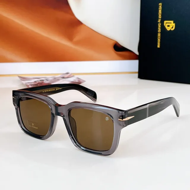 David Beckham Eyewear Black Brown Rectangular Frame Tortoiseshell Temples Sunglasses 8