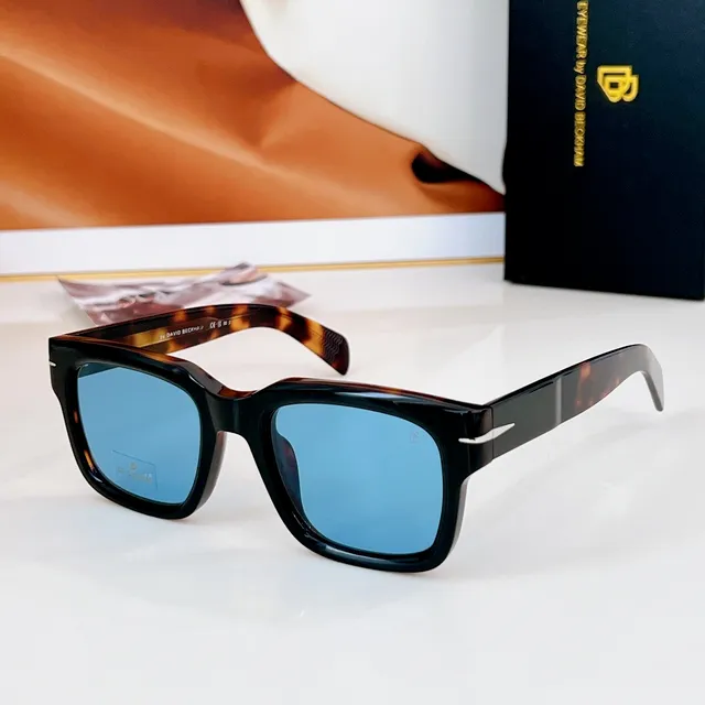 David Beckham Eyewear Black Brown Rectangular Frame Tortoiseshell Temples Sunglasses 9