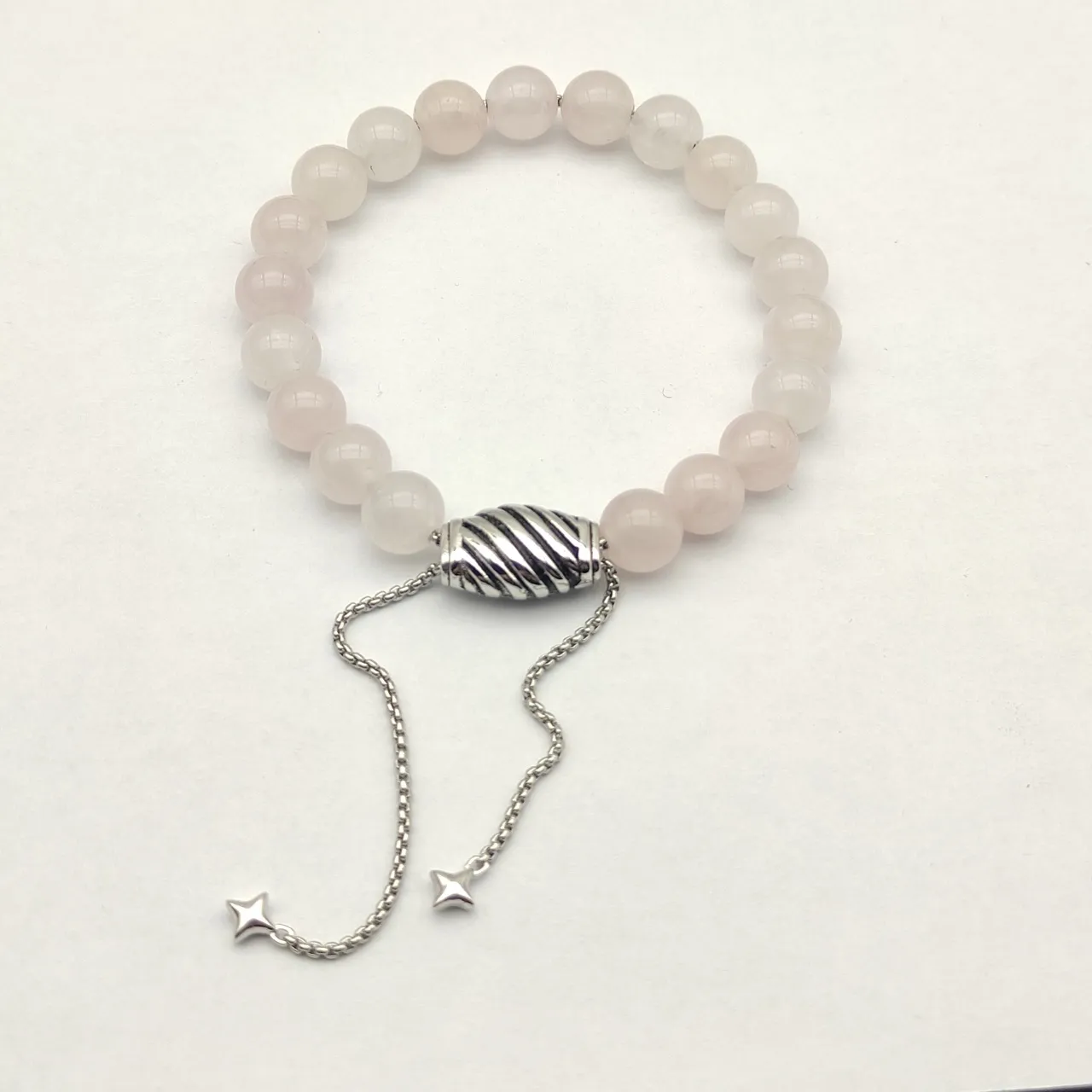 David Yurman Beige Silver Beaded Bracelet 9