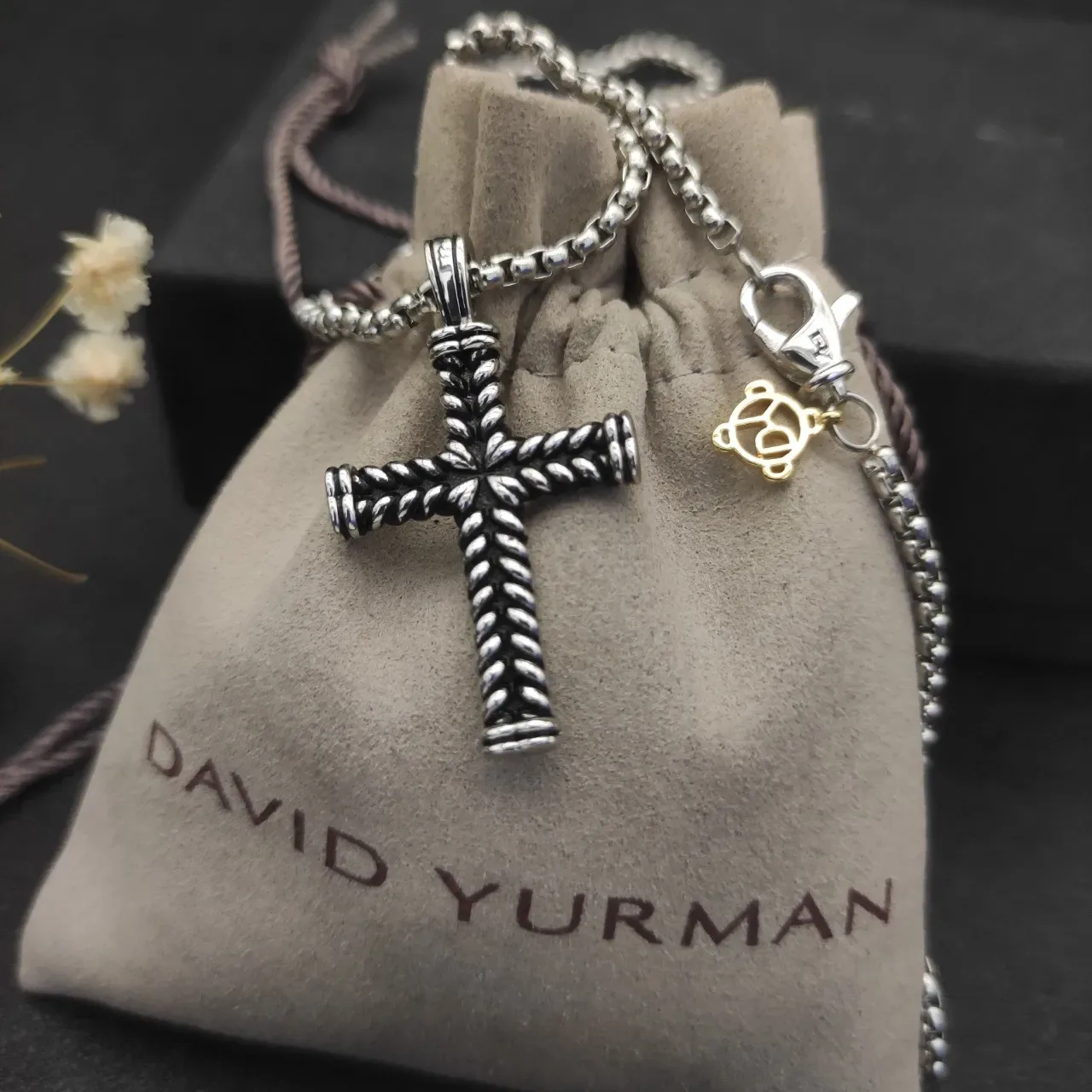David Yurman Cable and Classic Cable Cross Pendant Necklaces 5