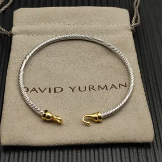 David Yurman Cable Bangle Pulseira de Prata e Ouro de Duas Cores
