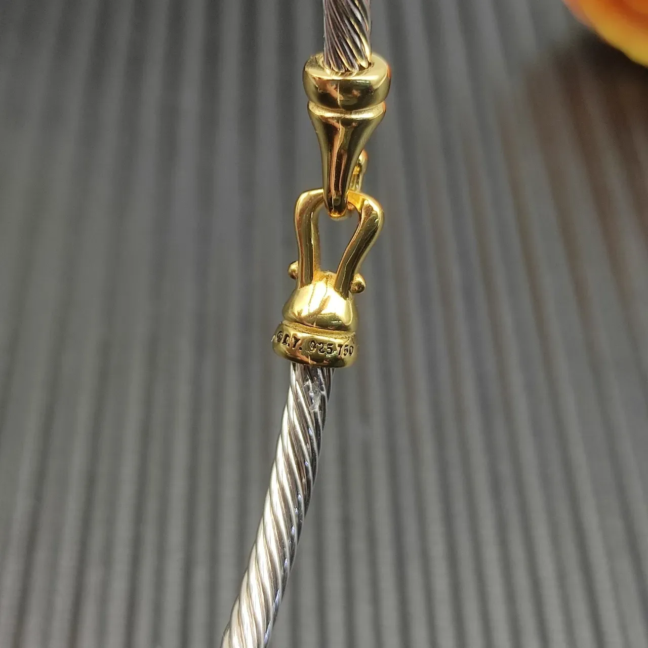 David Yurman Cable Bangle Silver and Gold Two-Tone Bracelet 5