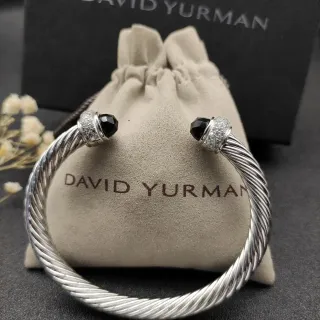 David Yurman Cable Classics فضي أسود ملتوي أونيكس سوار